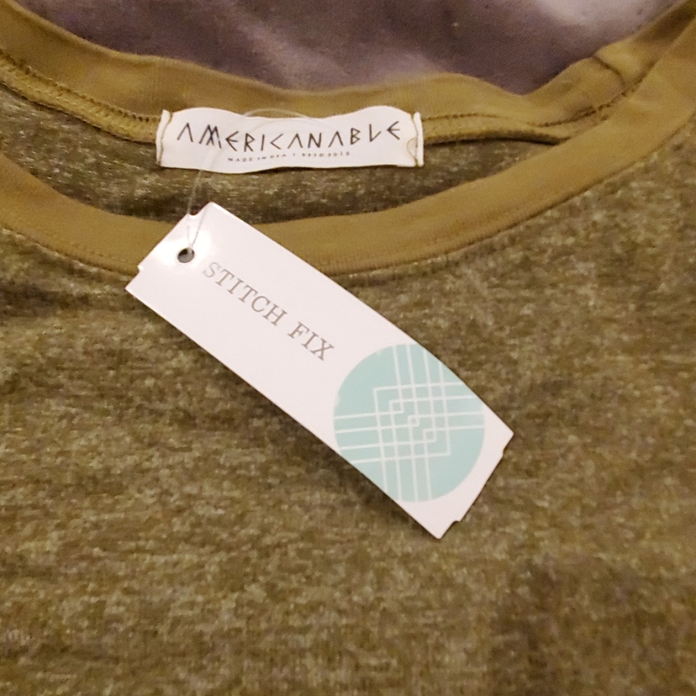 NWT STITCHFIX AMERICAN ABLE OLIVE TOP M - Picture 2 of 5